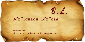 Bölcsics Lúcia névjegykártya